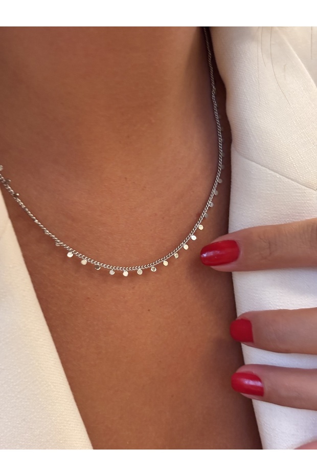 Çelik Tasarım Pullu Kolye - 3