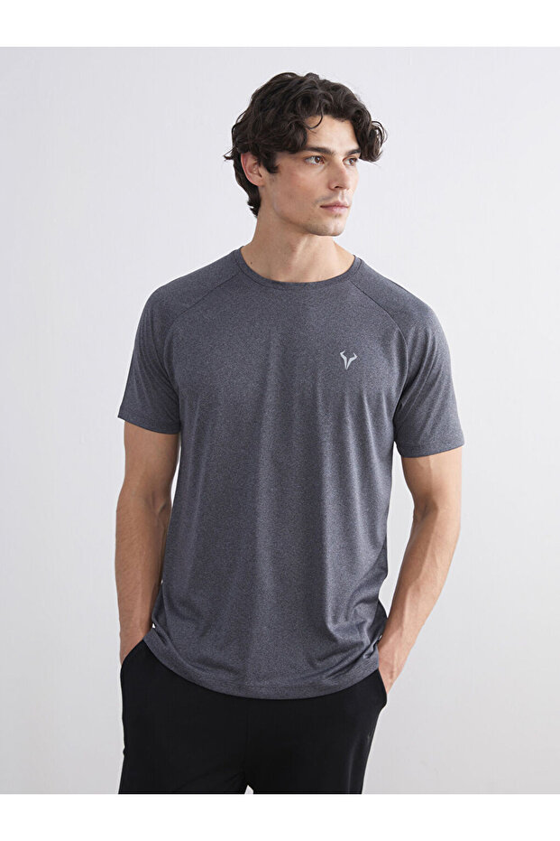 Create Your Style with Uzg Store Anthracite Crew Neck Men's T-Shirt