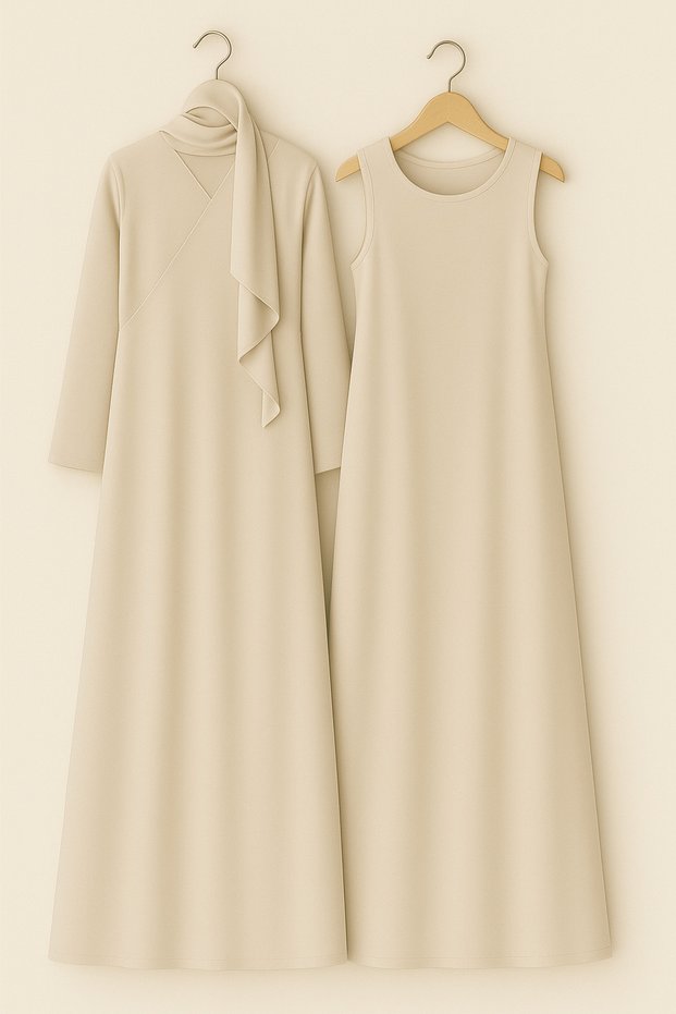 Namaz Dress and Inner Dress Set, 3-Piece Mevlüt Dress Set, Hijab Dress Set, with Shawl Gift