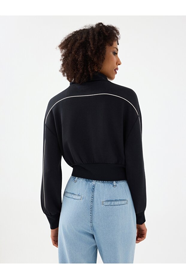 Long Crop Kadın Sweatshirt - 3