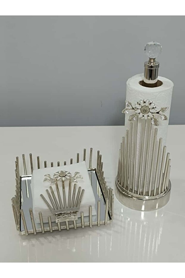Daisy Figured Paper Towel Holder and Napkin Holder Set