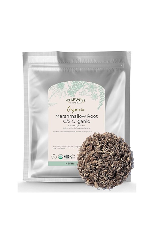 Organic Marshmallow Root - Dried Herb for Tea, Loose Leaf, Kosher, Non-GMO (1 lb)