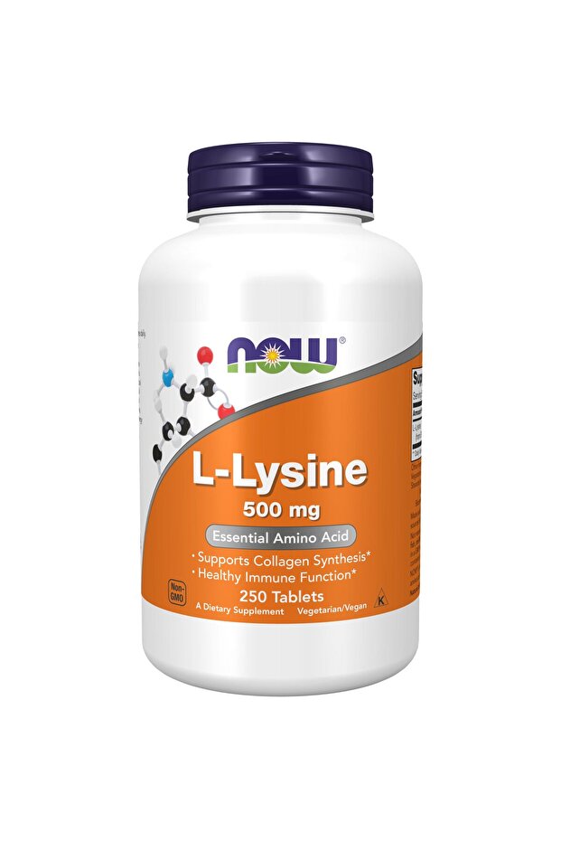 NOW Supplements, L-Lysine (L-Lysine Hydrochloride) 500 mg, Amino Acid, 250 Tablets