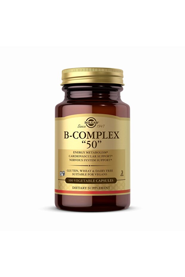 B-Complex 50 - 100 Vegan Capsules for Energy & Nervous System Support