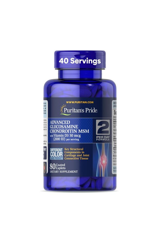 Advanced Glucosamine Chondroitin MSM with Vitamin D3, Joint Health Supplement, 80 Tablets