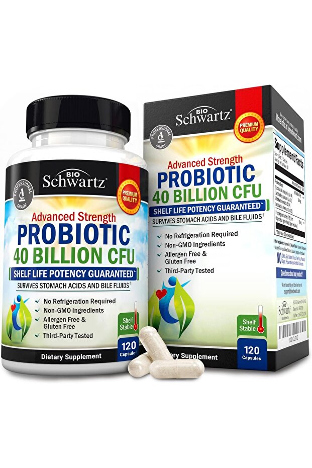 Daily Probiotic - 40 Billion CFU for Gut & Digestive Health with Astragalus - 120 Count