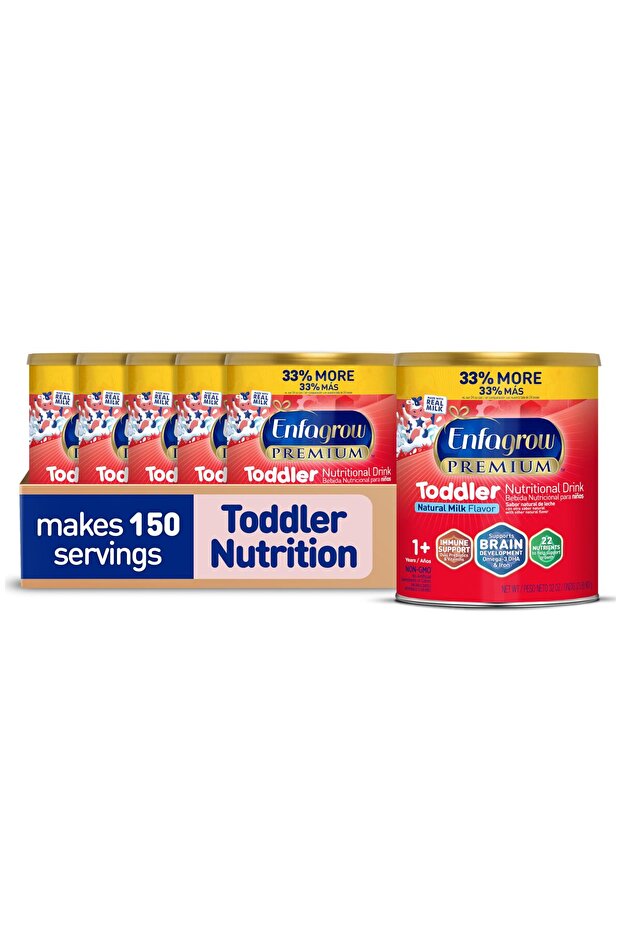 Premium Toddler Nutritional Drink with DHA, Prebiotics & Real Milk, 32 Oz Can, 6 Count