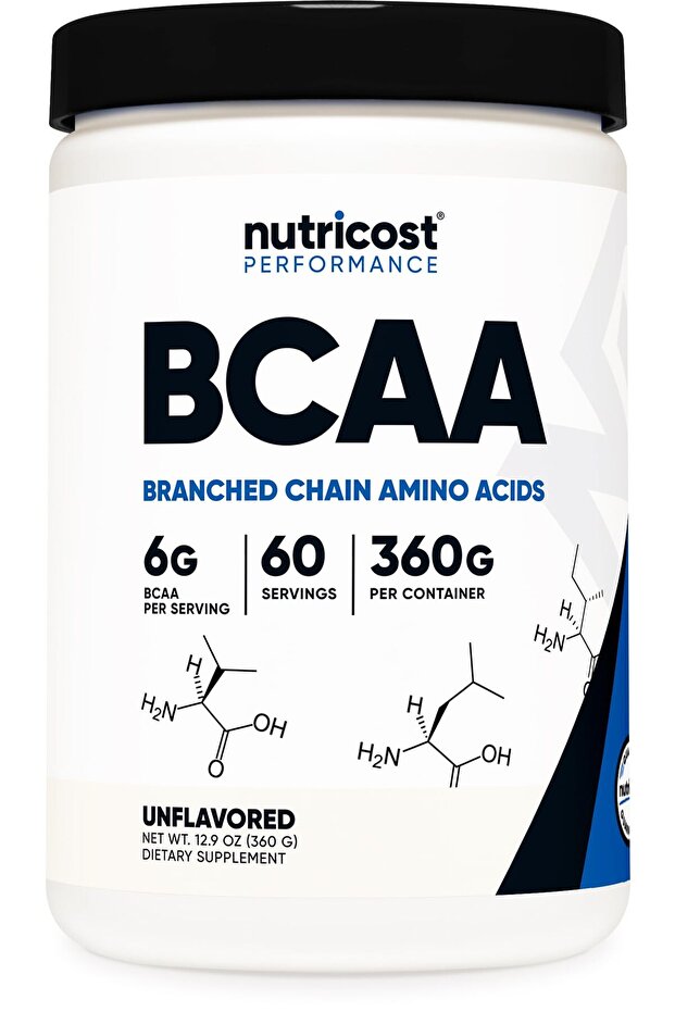 BCAA Powder 2:1:1 Unflavored - 60 Servings, Vegetarian & Non-GMO