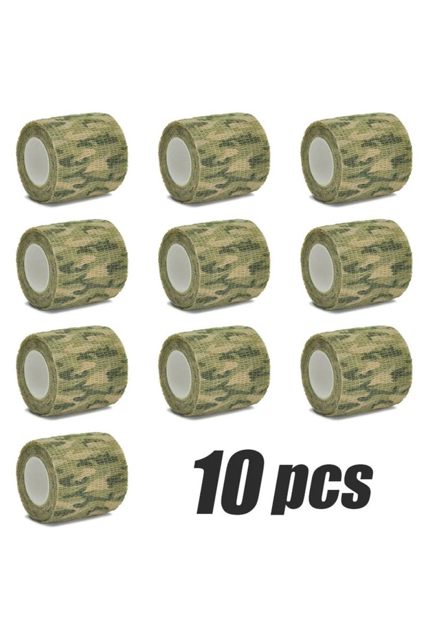 2.5cmX4.8m 10Pc Grass 6/10PCS gauze camouflage bandage self-adhesive breathable elastic bandage for