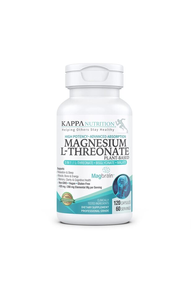 Kappa Nutrition Magbrain Magnesium L-Threonate, 120 Vegan Capsules
