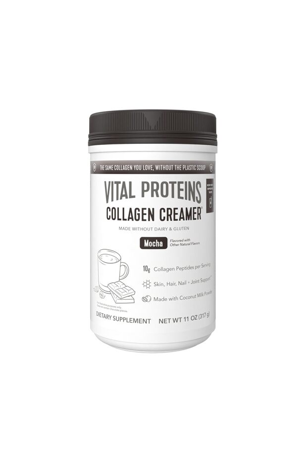 Collagen Peptides Powder - Mocha Coffee Creamer for Hair, Skin & Nails Support, 11.2 Oz