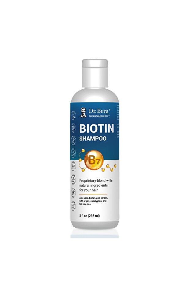Dr. Berg Biotin Shampoo with Argan Oil - Paraben & Sulfate-Free - 8 Fl oz