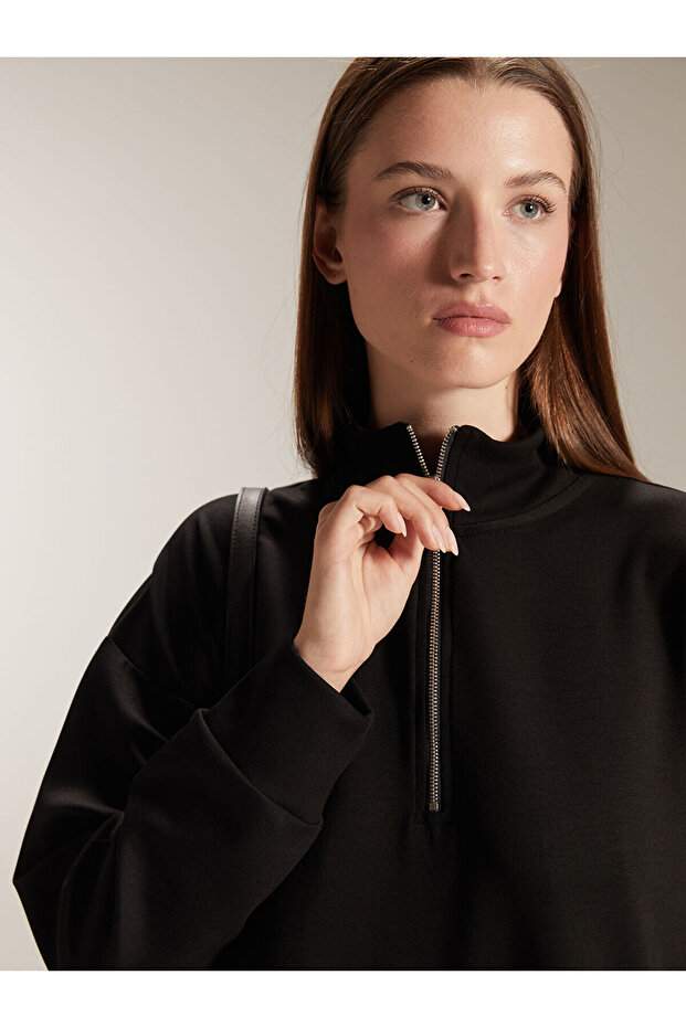 Alita City Lcw Comfort Black Interlock Plain Sweatshirt with a Difference
