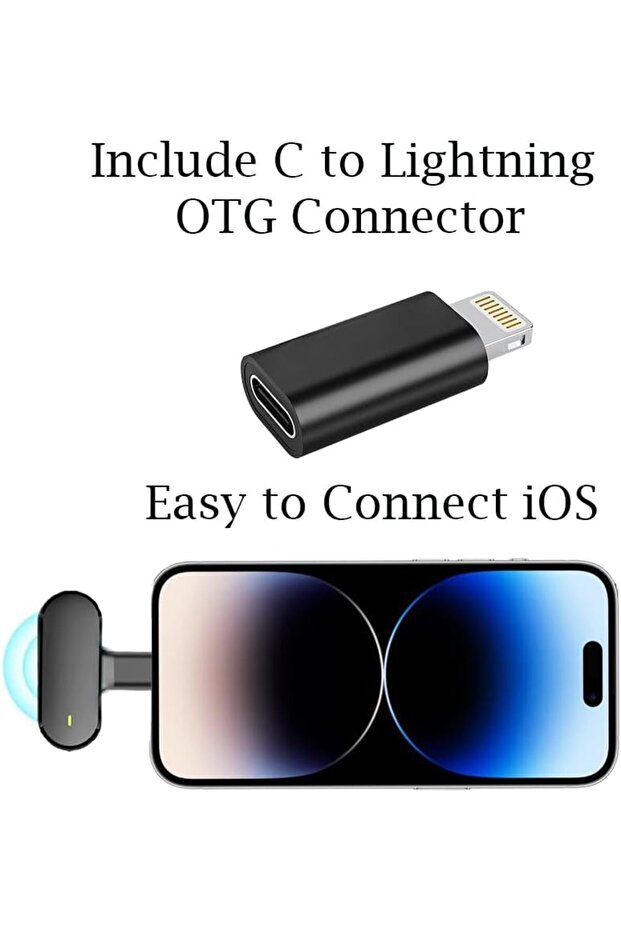 مجموعة ميكروفون لافاليير لاسلكي مزدوج لأجهزة iPhone وAndroid، قابلة للتوصيل والتشغيل، مجموعة تسجيل فيديو - 8