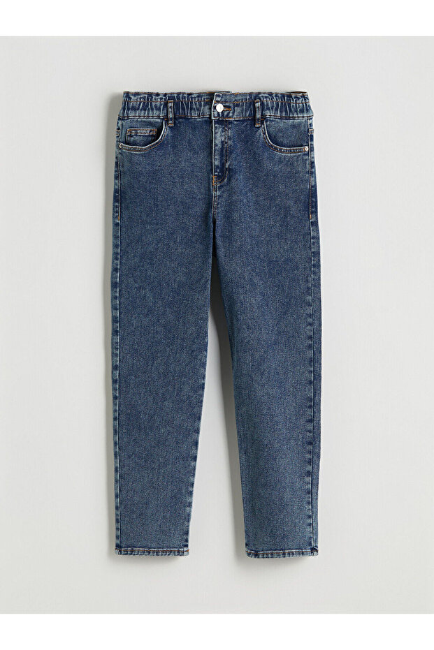 Elastic Waist Slim Mom Women's Jean Trousers