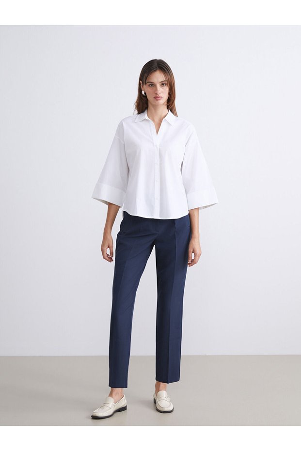 Vizyon New Season High Waist Cigarette Pleated Women's Trousers