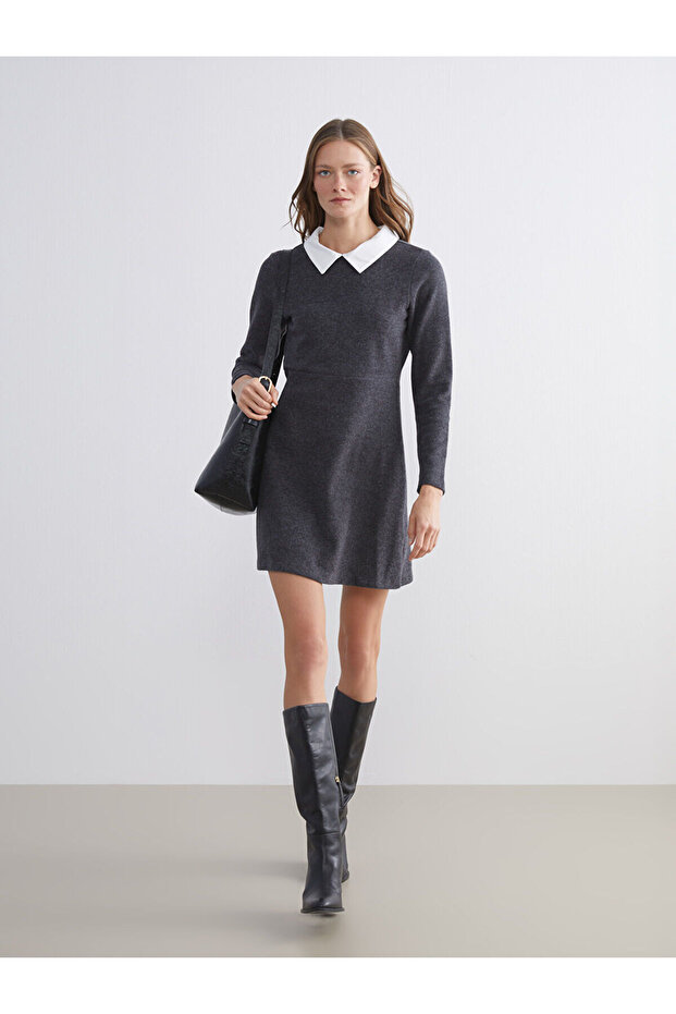Shirt Collar Mini Dress