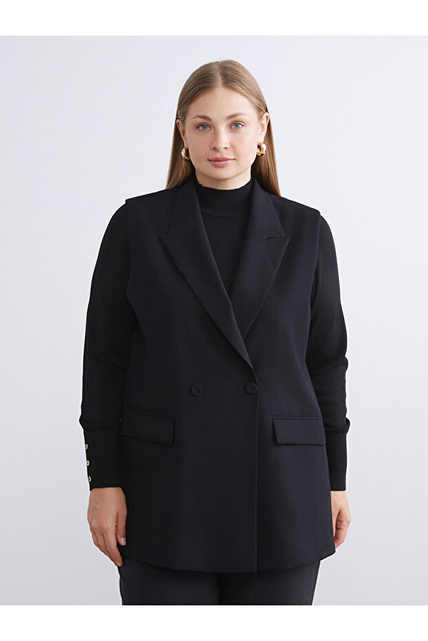 Double Breasted Collar Women's Classic Vest - 2