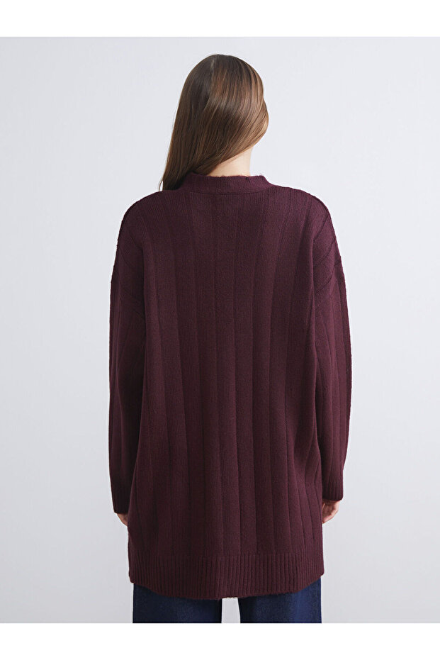 V Yaka Kadın Triko Hırka - 5