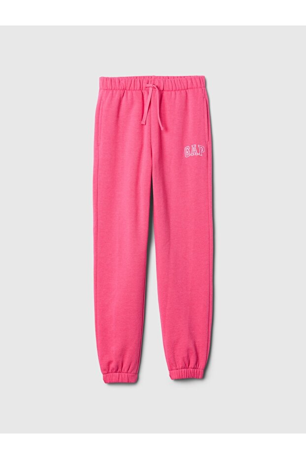 Kız Çocuk Pembe Relaxed Logo Jogger Eşofman Altı - 1
