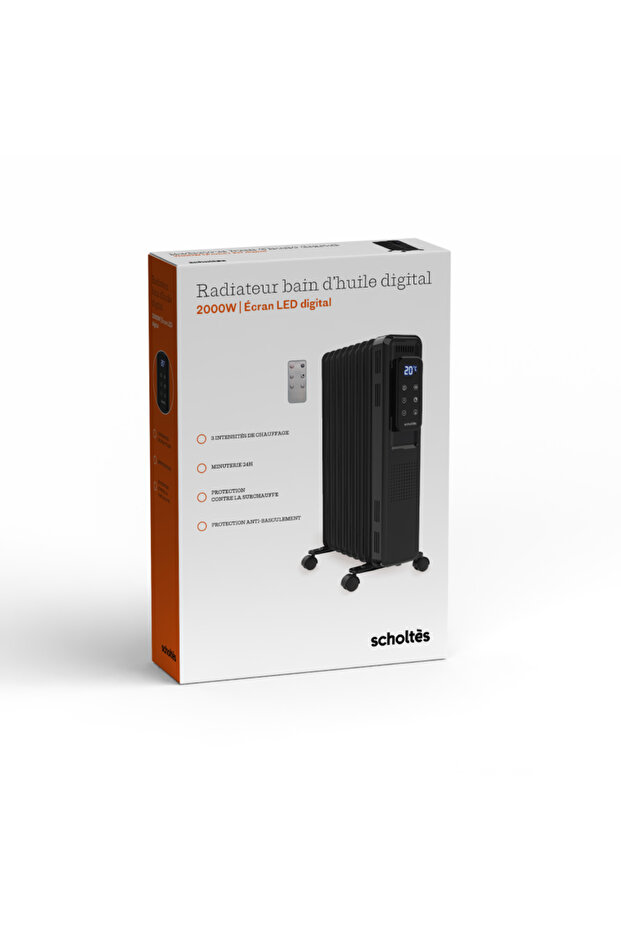 Oil heater SCHD509N, 2000W, 9 elements, 3 speeds, thermostat, remote control, timer - 2