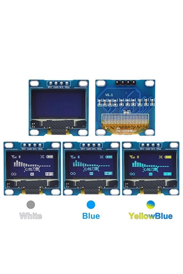 وحدة شاشة عرض OLED مقاس 0.96 بوصة من YELLOWBLUE I2C IIC 128x64 SS - D - 1306 3.3 فولت - 5 فولت أزرق/أزرق Yell