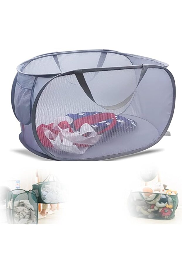 i Mesh Pop-up Laundry Hamper, Collapsible Laundry Basket, Sturdy Mesh Laundry Hamper Basket Bag, Pop