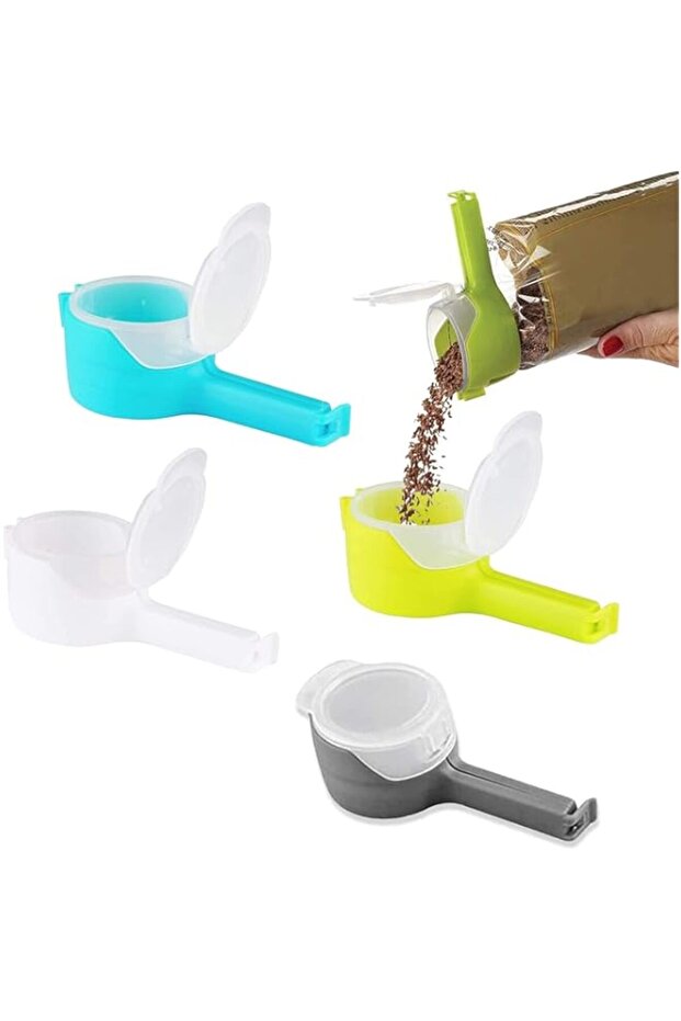 Lomeshow Food Storage Sealing Clips with Pouring Spouts, Bag Clips for Food, Kitchen, Chip Bag Clips