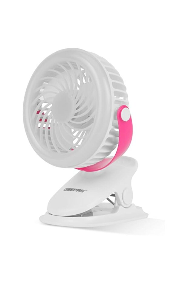 Geepas GF21137 Rechargeable Clip Fan with Light | 2-in-1 | Two Quiet Speeds with 7 Hours Continuous