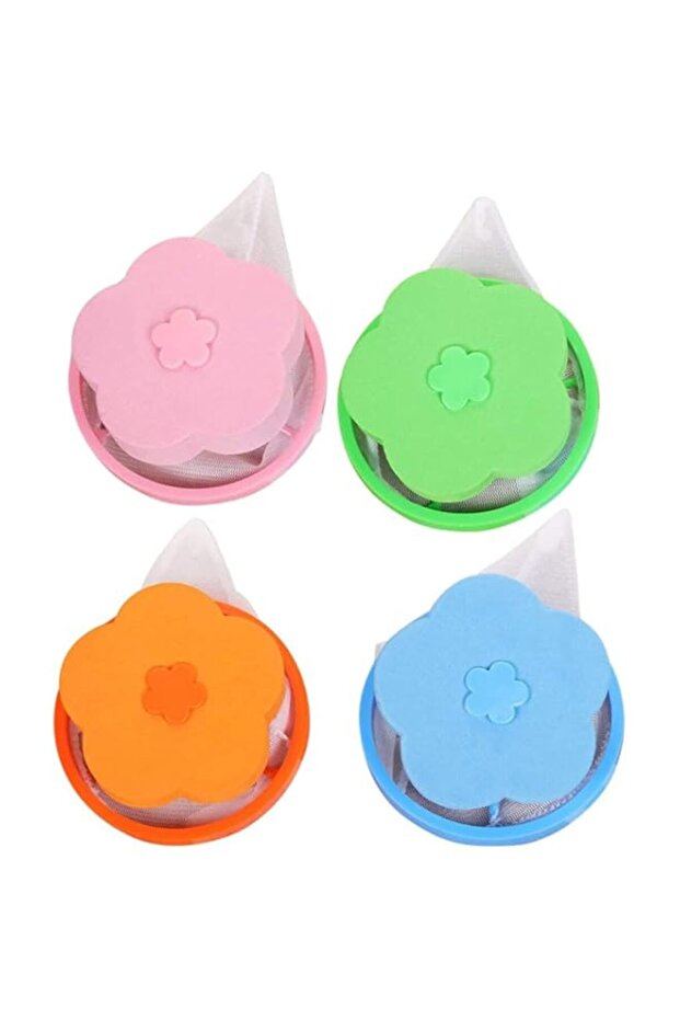 ELECDON Washing Machine Filter Bags Plum Blossom Shaped Washer Lint Hair Mesh Net Pouches Clothes Re