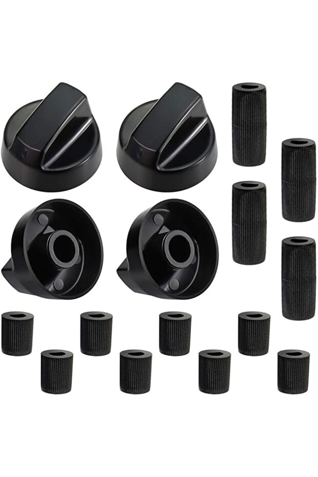 i 4 Pack Black Universal Control Knobs, with 4 x Long adapters and 8 x Short adapters, Compatible fo - 1