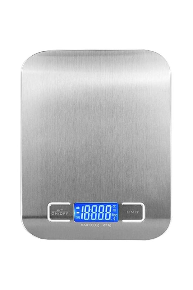 Uubuy Digital Kitchen Scale Food Scale 11lb/5kg HD LCD Display Stainless Steel Electronic Scale Tare