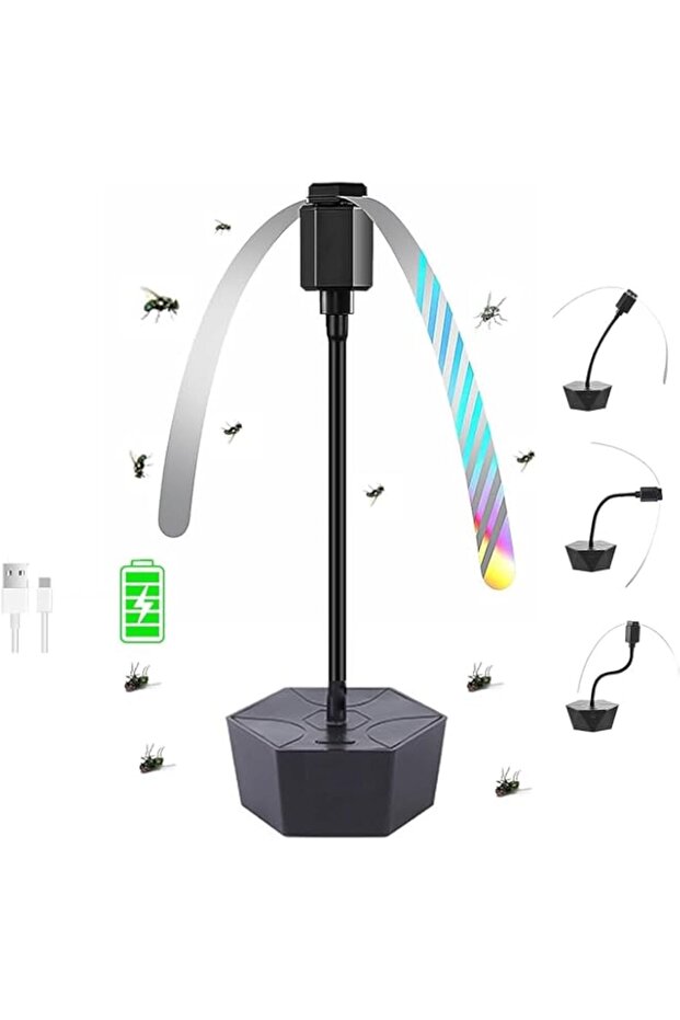 Fly Fans for Tables Rechargeable, Fly Fans for Food, Mosquito Repellent Portable Table Keep Flies Aw