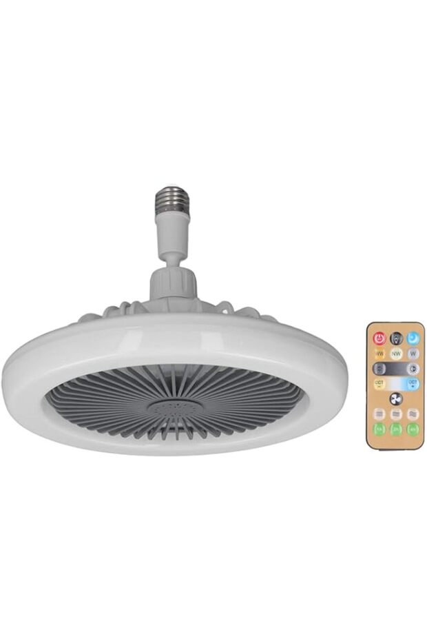 fannay Ceiling Fan with Light and Remote Control, Stepless Dimming 3 Wind Speed Adjustable E27 Light