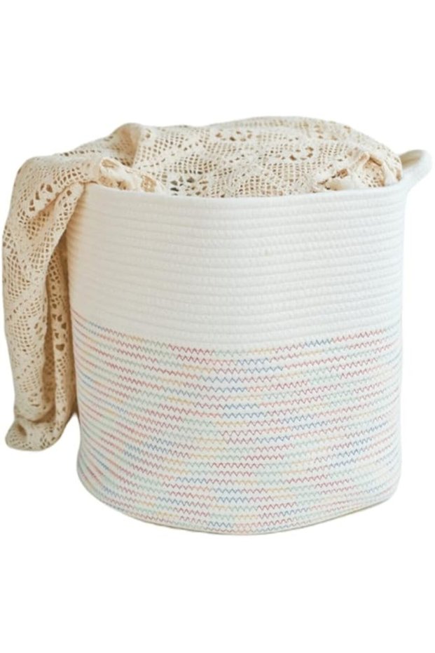 Lolotzii Laundry Baskets, Woven Storage Basket with Handles, Decorative Basket for Living room, Toys