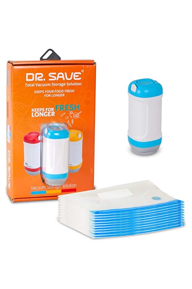 Dr. Save Vacuum Sealer with Reusable Food Bags - Airtight, Preserves Leftovers, and Locks in Freshne