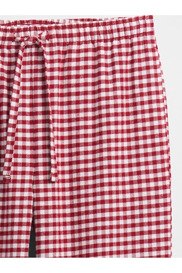 Kadın Kırmızı Softest Flannel Pijama Altı - 3