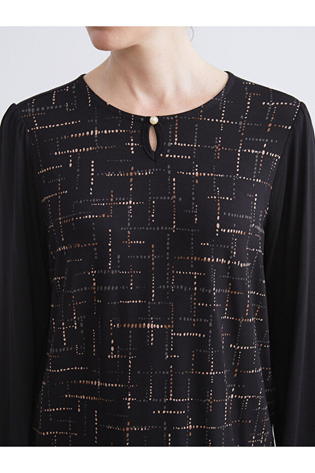 طاقم الرقبة منقوشة بلوزة - 3