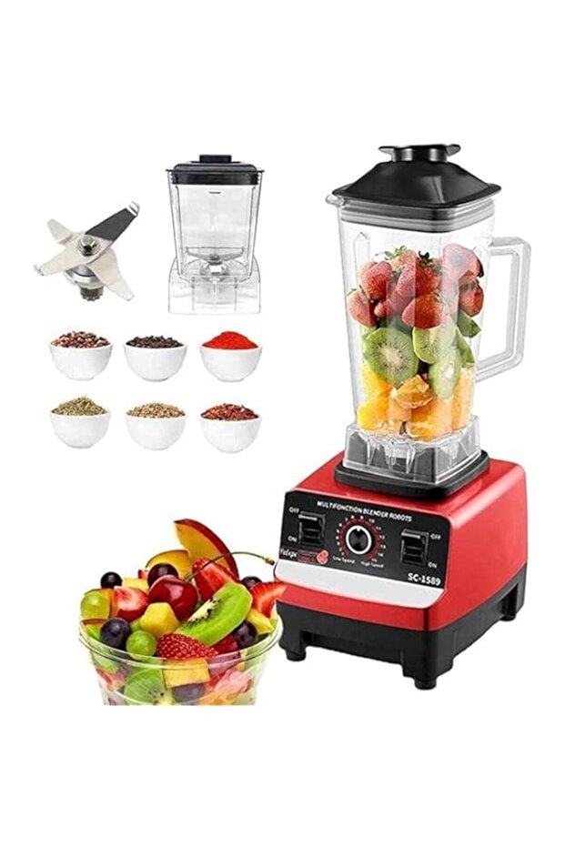 Silver Crust 4500W Heavy Duty Commercial Grade Blender: Multifunctional 2-in-1 Juicer Mixer with 2 J