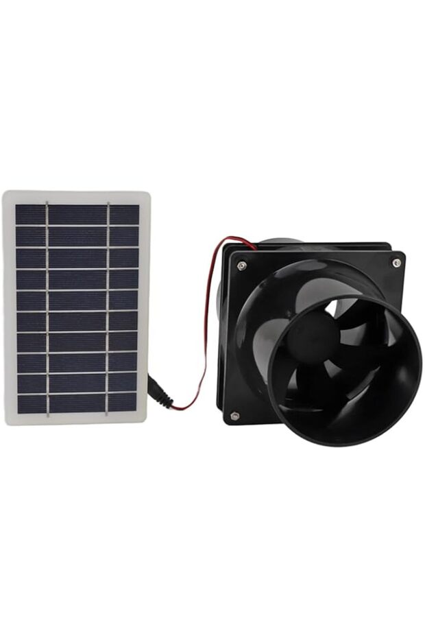 Cryfokt 10W Solar Powered Exhaust Fan, Solar Powered Fan, Efficient Cooling Round Pipe ABS Solar Pan
