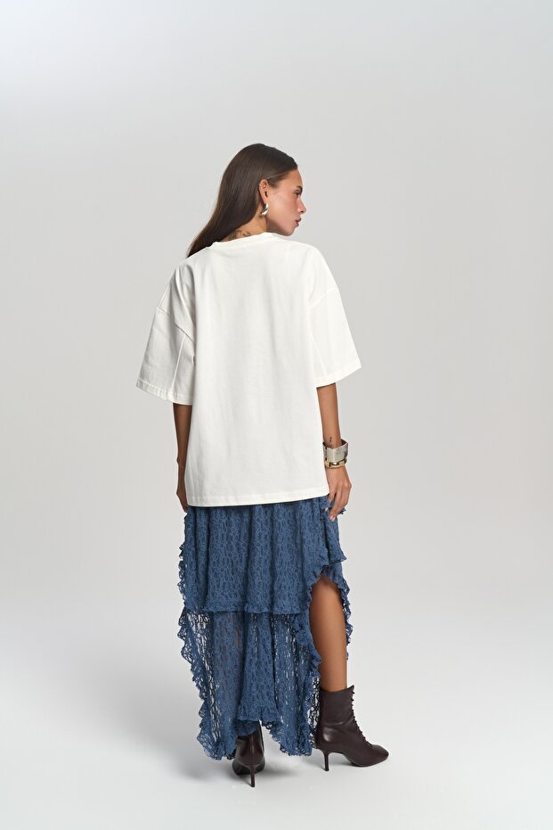 Twenty Two Oversize Beyaz T-Shirt - 4