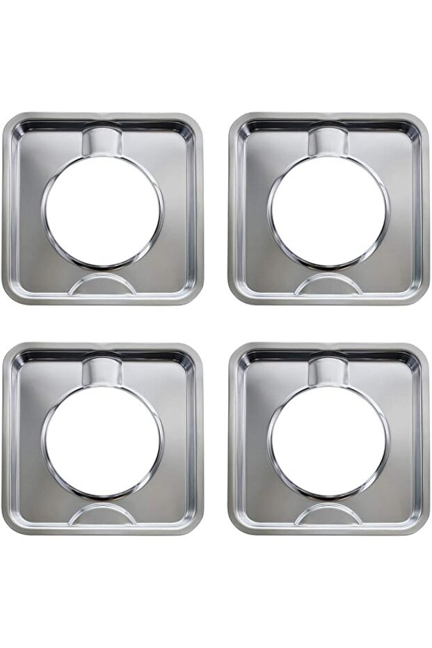 KASTWAVE Gas Range Drip Pan, 4Pcs SGP-400 Replacement Gasburner Bib Liner Covers, 7.65 x7.65'' WP786