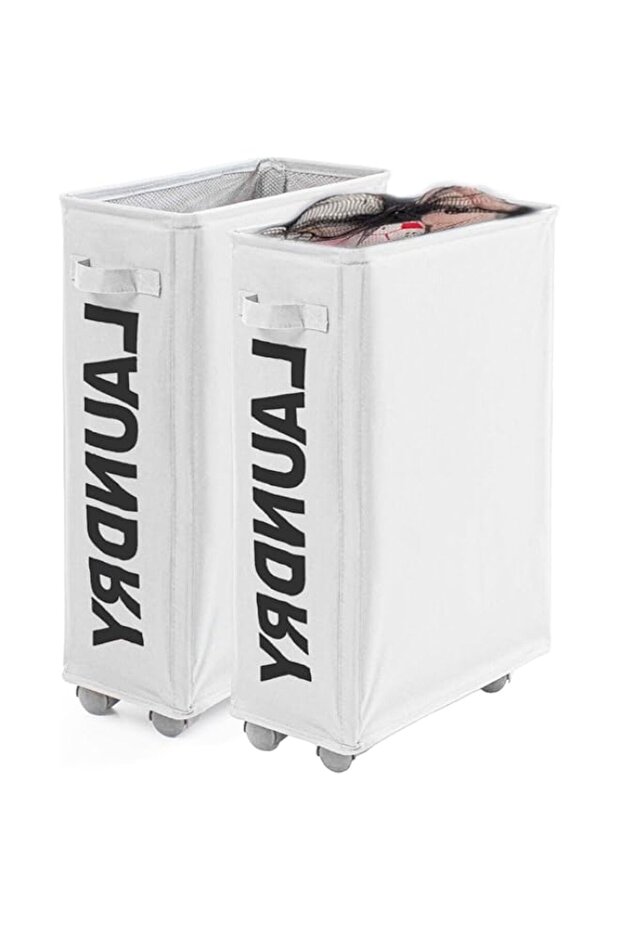 STAYOUNG 2PCS 40L Laundry Basket - Children's Storage Basket With Wheels For Bathroom, Laundry Room