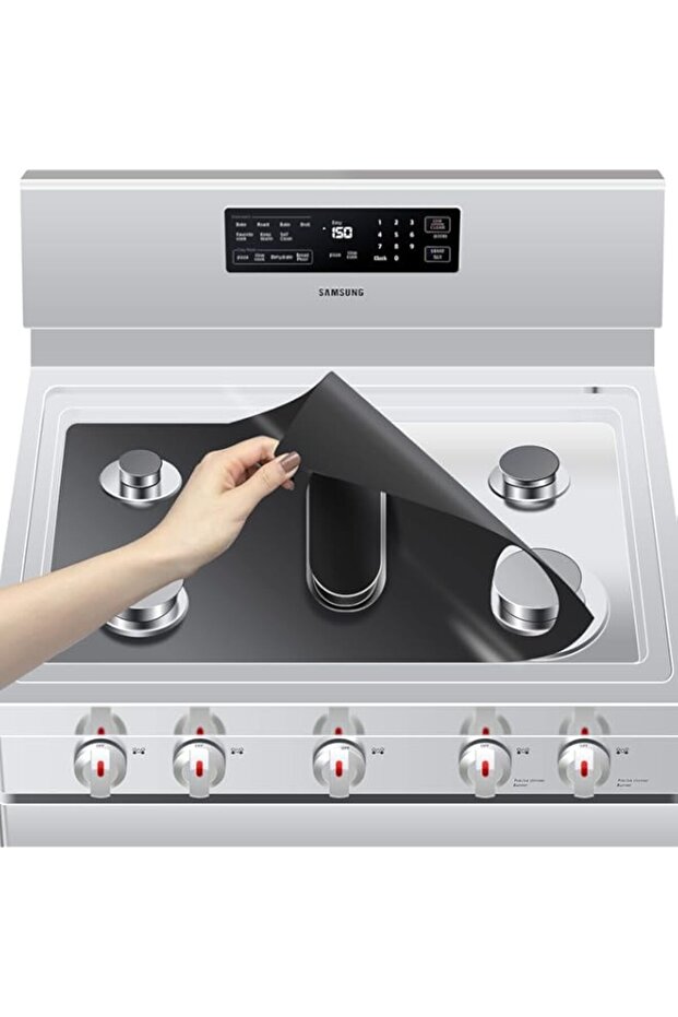 ELECDON Stove Burner Covers for Samsung Gas Range, Non-Stick Reusable Gas Stove Liners, Easy to Clea