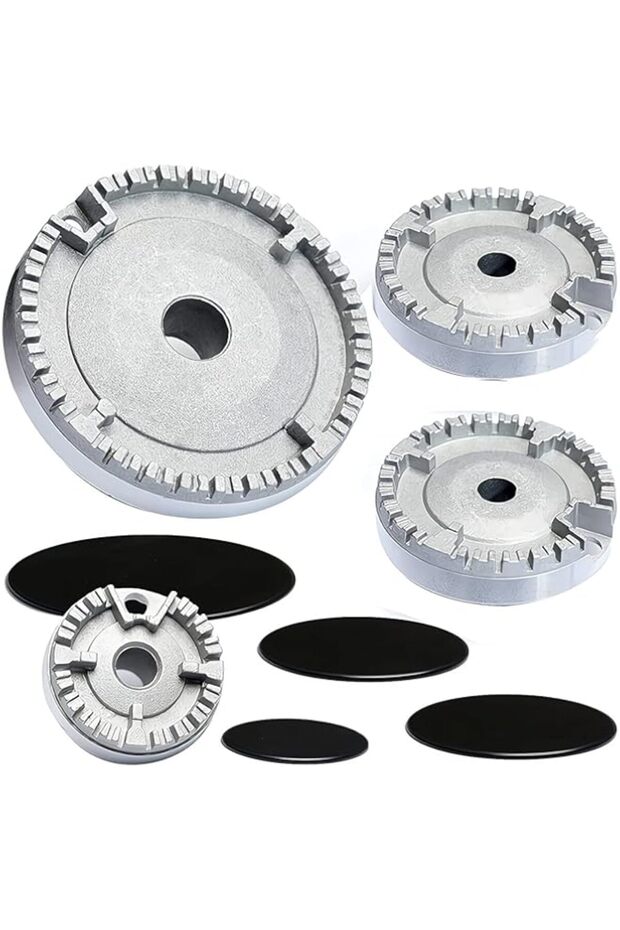 Cooker Hat Set Stove Lid Upgraded, 4Pcs Oven Gas Hob Burner Crown Flame Cap, Gas Burner Flame Cap Fi