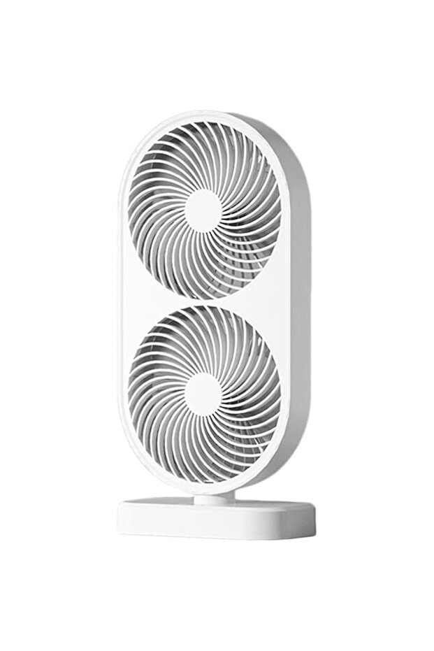 Desk Fan Tower Oscillating Fan, Portable USB Desktop Cooling Fan, Dual Air Circulation & 4 Gear Spee