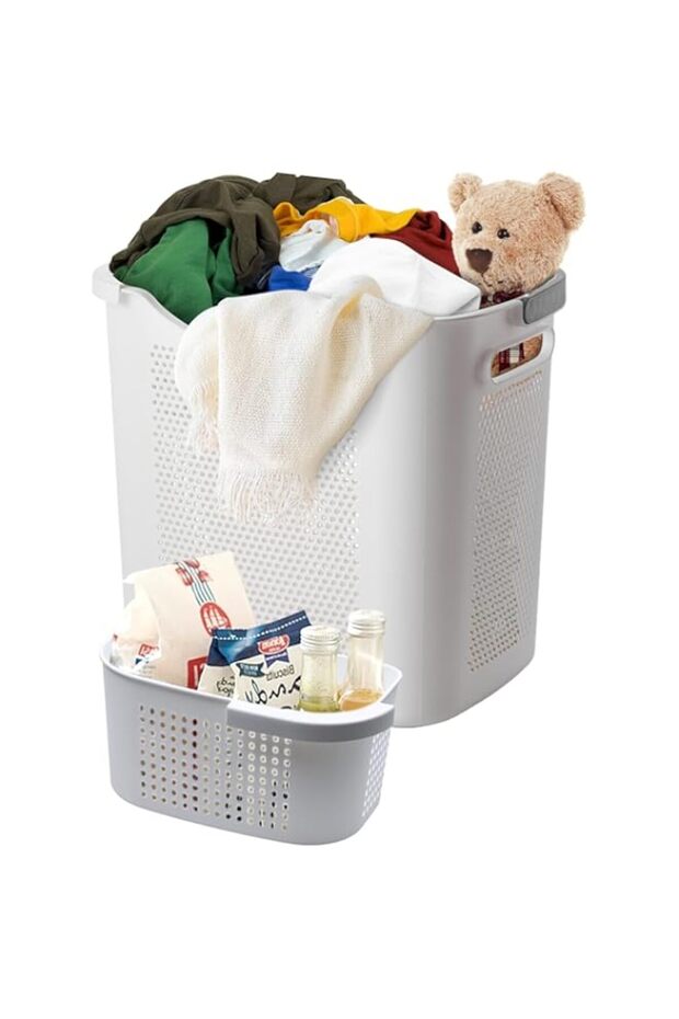 Homarket Laundry Basket Large Dirty Clothes Basket and removable small basket laundry hamper with ha