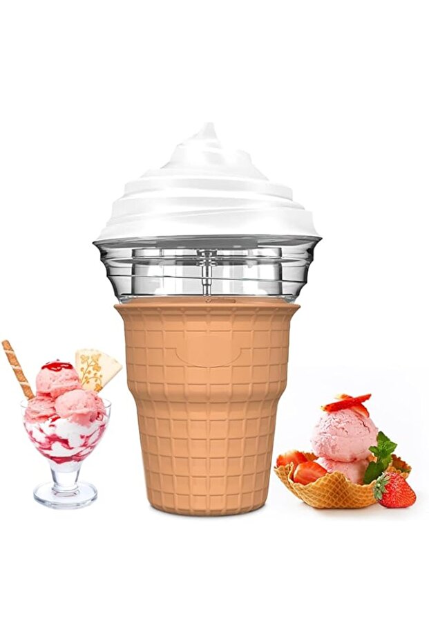 SPNOR Ice Cream Maker Machine, 450ml Multi-Purpose Soft Serve Ice Cream Machine, Homemade Gelato, So - 1