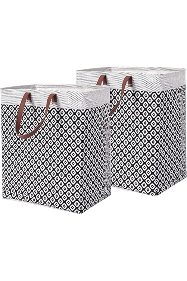 AIMBIGG 2 Pack Waterproof Laundry Baskets,72L Foldable Large Laundry Basket,Freestanding Clothes Sto