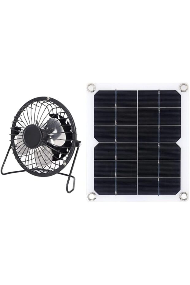 needlid Solar Panel Powered Fan, Mini Portable Solar Fan Solar Panel Cooling Fan 10W Eco-Friendly So
